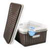 NUVALU PLASTIC STORAGE BASKET W/ LID RECT 14″X9.6″X4.5″ 308G W/ASST CLRS