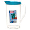 STERILITE #0486 PITCHER 2QT ROUND W/AQUA LID