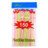 STRAW FLEXIBLE ASSORTED NEON COLOR