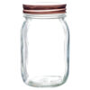 GLASS MASON JAR W/ ROSE LID 16.9Z