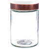 GLASS JAR 44Z W/ ROSE LID