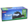 TRASH BAGS 26GAL/30CT BLACK W/ TWIST TIES