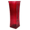 GLASS VASE RED TAPER W/LINE