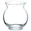 GLASS FISH BOWL W/ RUFFLE CLEAR