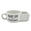 ENJOY LIFE IT’S DELICIOUS MUG W/ BUILT IN CONTAINER 12OZ.