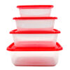 PLASTIC FOOD CONTAINER RECT 4PC SET