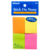 BAZIC NOTES STICK ON 1.5″X2″ 70 CT NEON COLOR