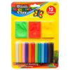 BAZIC MODELING CLAY STICKS W/ 3 MOLING 160G 12 COLORS