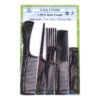 HAIR COMB 5PC SET ASST SIZE BLACK