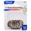 BOOK RING 1″ 12 PC METAL SILVER COLOR