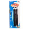 PEN 3PC RETRACTABLE GEL BLACK W/GRIP #1795 #BAZIC