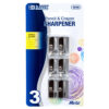 PENCIL SHARPENER METAL 3PC DUAL BLADE #BAZIC