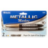 MARKER 2PC METALLIC GOLD & SILVER #BAZIC #1237