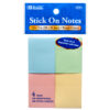 STICK ON NOTES 1.5″ X 2″ 4PC PASTEL CLR #5131