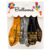 HAPPY BIRTHDAY BALLOONS BLACK AND GOLD