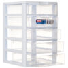 STERILITE #2075 DRAWER UNIT SM CLEAR WHT FRAME