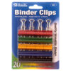 BINDER CLIPS 20PC SMALL ASST CLR #263 #BAZIC