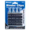 BINDER CLIPS 20 PC SMALL BLACK COLOR