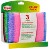 RI-PAC SPARKLE SPONGES 3 PK STRIPES ASSORTED COLOR