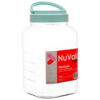 NUVALU PLASTIC JAR SQUARE HANDLE ON LID 84.5 OZ W/ASST LID CLRS