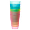 NUVALU PLASTIC TUMBLER PIZZA CUP 5PC 16 OZ ASST CLR