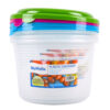 NUVALU PLASTIC CONTAINER ROUND 118OZ W/ASST LID COLORS