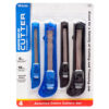 KNIFE 4PC 6″ ASST SIZE & COLOR MULTIPURPOSE CUTTER #BAZIC