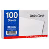 INDEX CARD 3X5 100CT PLAIN #BAZIC