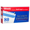 ENVELOPE 80CT SECURITY “PEEL & SEAL” #BAZIC