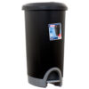 STERILITE #1073 WASTEBASKET 12.6G BLACK STEP ON