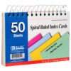 INDEX CARD 50CT W/SPRIAL ASST CLR #511