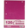 NOTEBOOK 120 CT 3 SUBJECT WIDE RULE