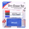 WHITEBOARD MARKER W/ ERASER 3 PC CHISEL TIP