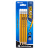 PENCIL MECH 4PC YELLOW W/BLK LINE #BAZIC