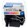 BAZIC BINDER CLIP 12 CT BLACK ASST SIZE #273