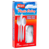 PLASTIC CUTLERY COMBO 24CT WHITE HVY DUTY IN BOX