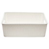 NUVALU PLASTIC BASKET WHITE COLOR RATTAN 9.76″ X 13.58″ X 4.52″ #11