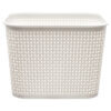 NUVALU PLASTIC BASKET WHITE COLOR RATTAN 17.32″ X 13.18″ X 12.4″ #13