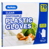 NUVALU DISPOSABLE PLASTIC GLOVES 70 PC CLEAR