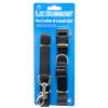 PET COLLAR & LEASH 2PCS W/3 ASST CLRS