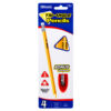 PENCIL 4PC TRIANGLE W/SHARPENER #BAZIC