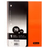 NOTEBOOK COLLEGE RULE 70 CT W/ SPIRAL POLY COVER