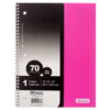 BAZIC NOTEBOOK WIDE RULE 70 CT W/ SPIRAL POLY COVER