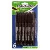 MARKER PERMANENT 5PC BLACK CLR #1206