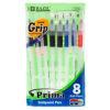 PEN BALL 8PC W/GRIP 3 ASST CLR #1738 #BAZIC