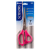 SCISSORS 7″ STAINLESS STEEL ASST CLR #4433 #BAZIC