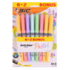 BIC 6+2PK BRITELINER CHISEL TIP MARKERS – PASTEL COLORS