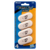 ERASER 4PC OVAL DSGN WHITE CLR #2230 #BAZIC