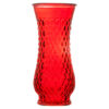 GLASS VASE 8.5 X 3.5″ RED W/DIAMOND DESIGN #VD-993RED