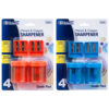 PENCIL SHARPENER 2PC DBLE BLADE W/ 2PC RD RECEPTACLE #BAZIC